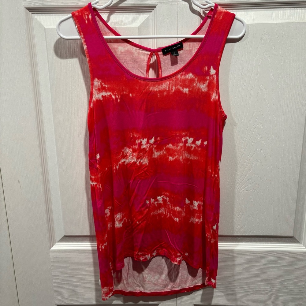 WILLI SMITH Women’s Striped Tunic Tank Top Shirt - pink/red, size S